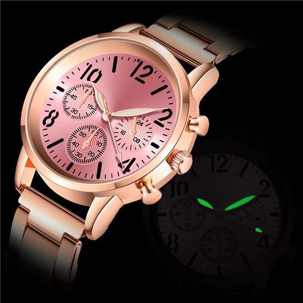 

wristwatches orologio donna steel strap quartz watch high-end casual ladies fashion luminous dial female women watches, Slivery;brown