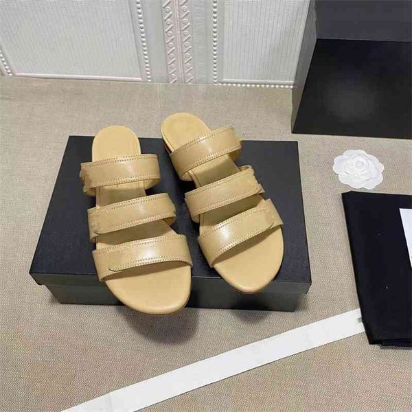 

fashionable casual loafers summer 2021 new women's shoes versatile wear flip-flop sandal tide genuine leather, Black