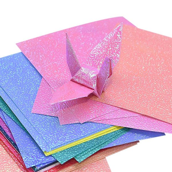 

50pcs/set multi-size single side shining square origami paper solid color folding papers kids handmade diy scrapbooking craft