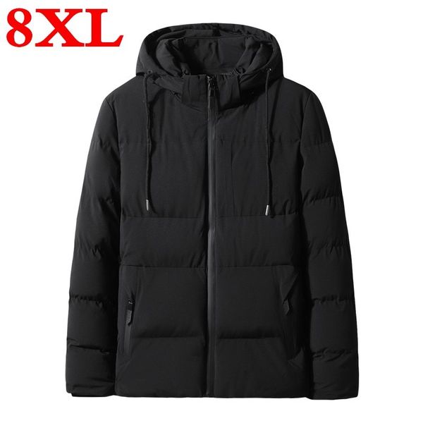 

plus size 8xl 7xl 6xl mens winter warm thicken jackets & coats cotton coat comfortable and warm style jackets, Black