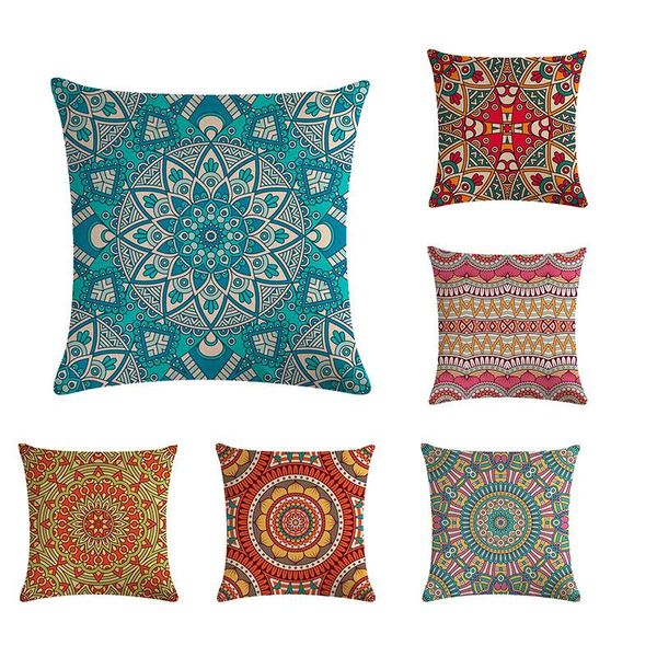 

cushion/decorative pillow throw case bohemian style mandala cushion cover linen cotton home decor for sofa car seat chair
