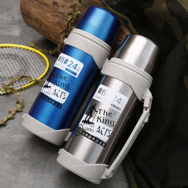 

new stainls steel thermos high capacity travel hiking office camping adventure thermo cup leakproof portable sports vacuum cup