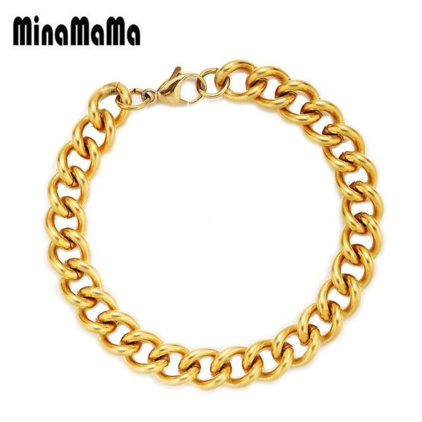 

link, chain stainless steel chunky bracelets for man women cuban link bracelet hip hop jewelry, Black