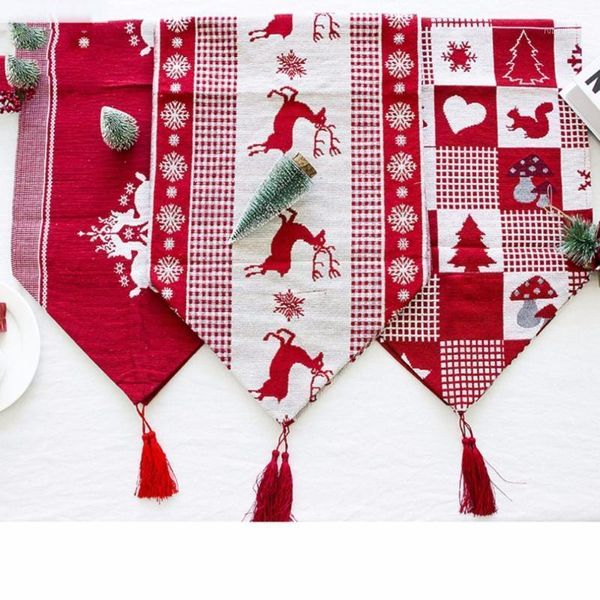 

christmas decorations 35*170cm linen table flag cotton tablecloths wedding party decoration runner for home1