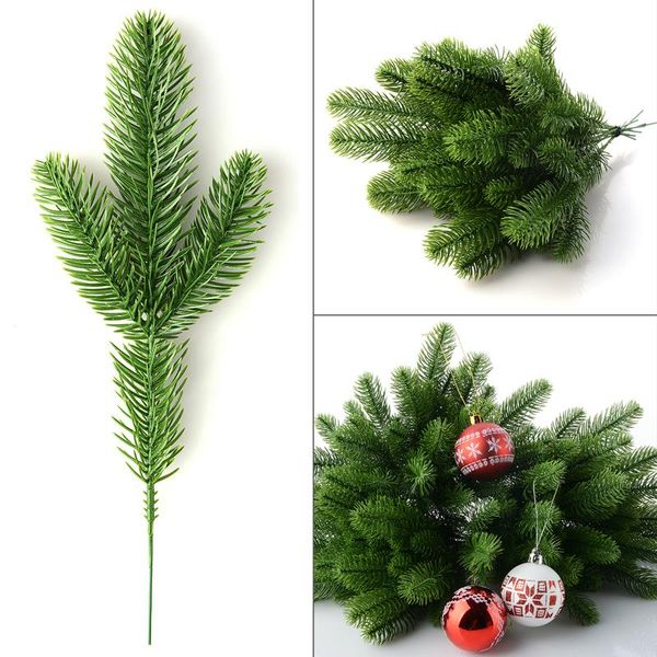 

decorative flowers & wreaths simulation pine needle branches artificial plants plastic crafts 10pcs christmas tree leaves
