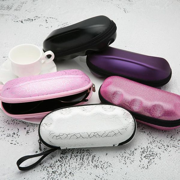 

other fashion accessories 1pc portable pu leather zipper eyeglasses case eye glasses sunglasses box holder pouch eyewear for men wome, Silver