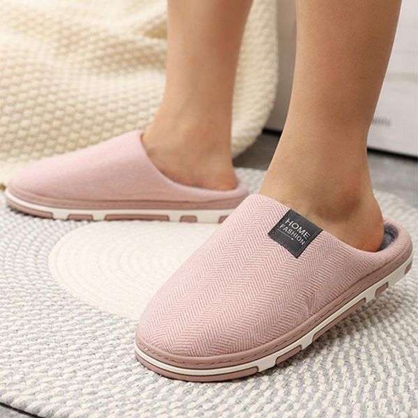 

slippers comemore winter women's plush for home couple soft cotton men's indoors shoes warm non-slip ladies fur slipper bedroom, Black
