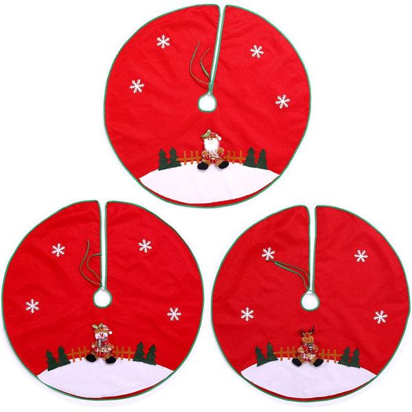 

christmas decorations 90cm santa claus snowman elk red tree skirt xmas ornament trees bottom base floor mat apron cover home