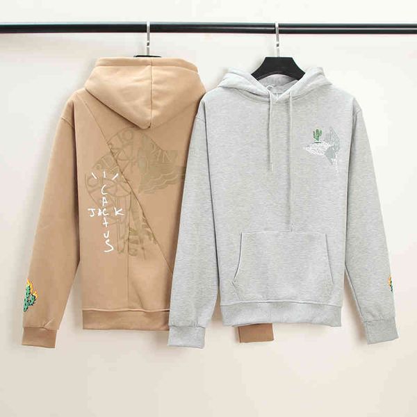 

autumn winter new men's women's front and back print stitching travis scott coat hoodie, Black