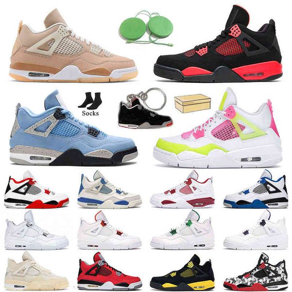 

with box jordn retro yellow lightning 4 basketball shoes wild things gs black cat shimmer neon linen fire bred red unc silt men sneakers