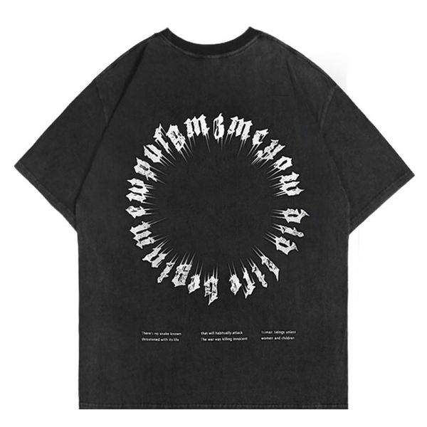 

men's t-shirts mens letter circle print couple t shirt hiphop short sleeve 2021 summer o-neck oversize 100%cotton tee, White;black