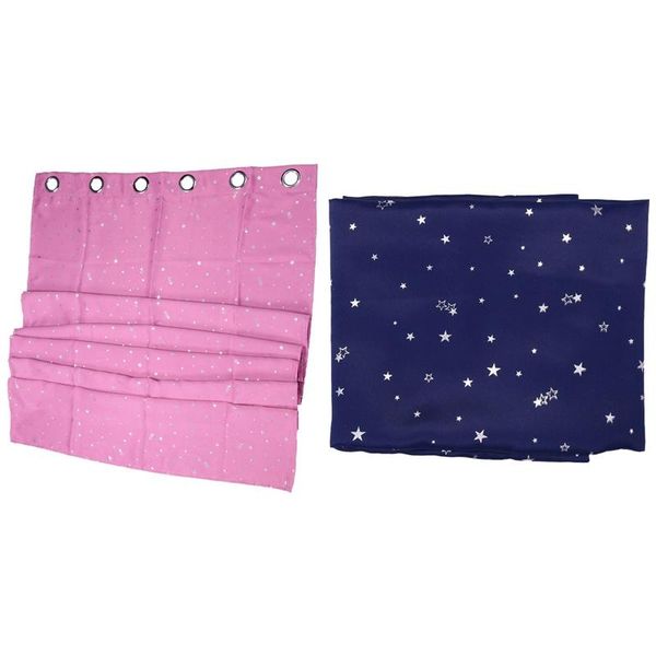 

2x shiny stars children curtains for kids boy girl room blackout cortinas custom made drapes(pink&navy blue)