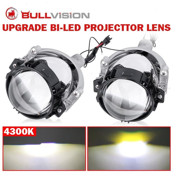 

car headlights 3.0 bi-led lens h1 h4 h7 9005 9006 headlight projector 4300k 30000lm 70w dual reflector diode assembly kit cars angel eyes