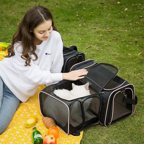 

cat carriers,crates & houses pet carrier bag unilateral expandable single shoulder breathable mesh backpack small dogs kitten portable suppl