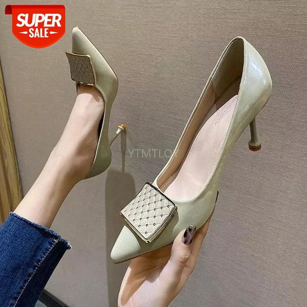 

fashion high heels pumps female concise genuine leather wedding working basic zapatos de mujer plataforma #8g4u