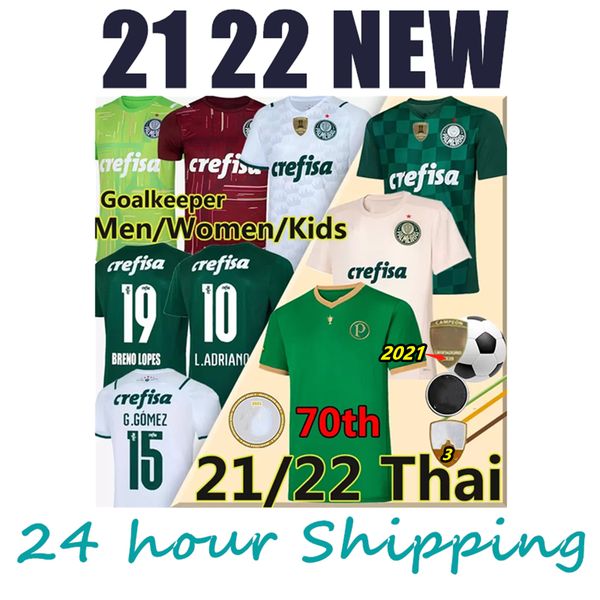 

21 22 camisas palmeiras soccer jersey g.gomez g.veron .adriano ramires dudu 2021 2022 goalkeeper finals men women kids kit men's t-shi, White;black