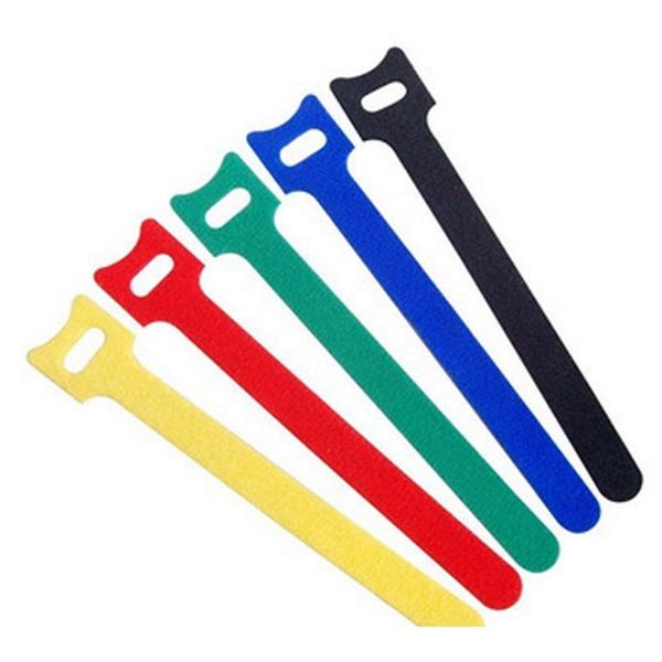 

50pcs reusable black cable cordtidy organiser tool hook and loop cable ties nylon strap hook loop ties multiple colour qylsim