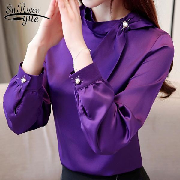 

women's blouses & shirts fashion womens and office work wear chiffon blouse shirt long sleeve women plus size white 2223 50