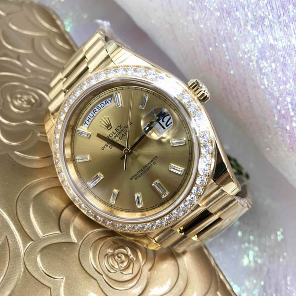 

with original box mens datejust 116233 gold dial asia 2813 movement automatic mens stainless steel 316l men's watches, Slivery;brown