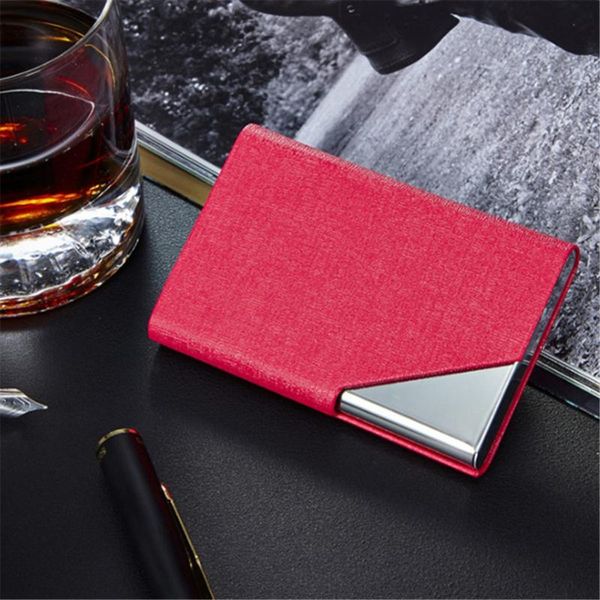 

card holders creative business case stainless steel aluminum holder metal box cover credit men wallet, Brown;gray
