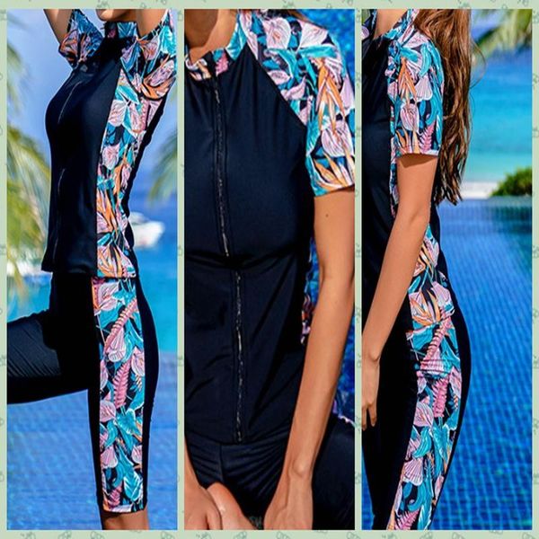 

2021 factory direct sales swimsuit thin conservative large size korean split boxer sports spring and autumn women