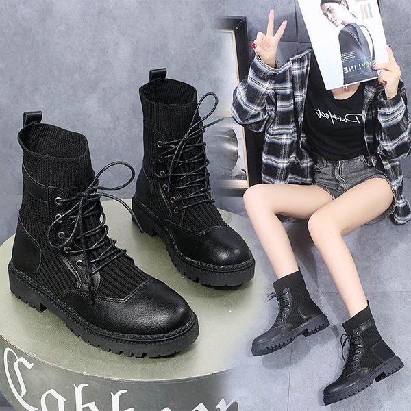

boots women's shoes thin british short fashion, Black