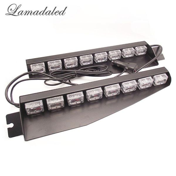 

emergency lights 2pcs 48w 45cm automobiles led strobe light car windshield visor red blue split mount stroboscopes auto flash