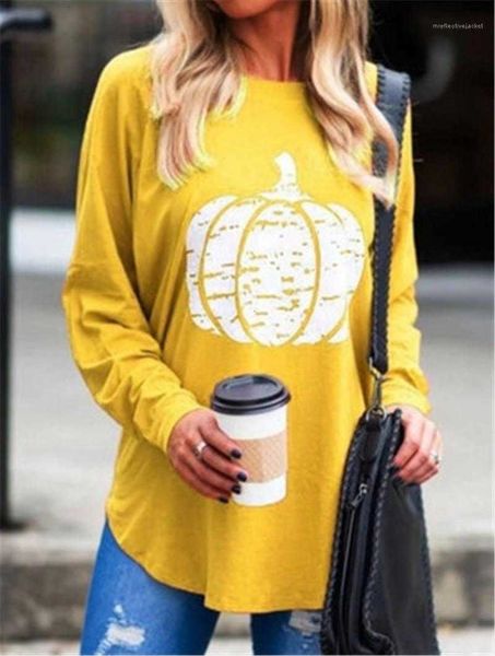 

women's t-shirt sleeve casual tee clothing designer loose all-match tshirts women pumpkin pattern t-shirts fashion halloween crew neck, White