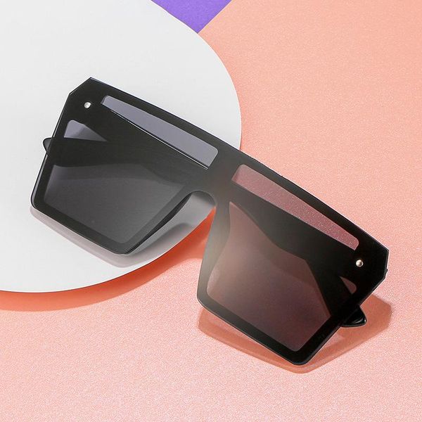 

outdoor eyewear fashion big frame sunglasses trend square oversized colorful reflective glasses gradient shades clear lens unisex