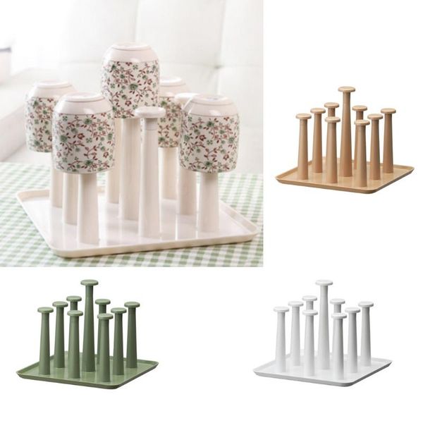 

ice buckets and coolers home plastic glass water cup drainage drying organizer stand 9 cups kitchen supplies bar accessories bars