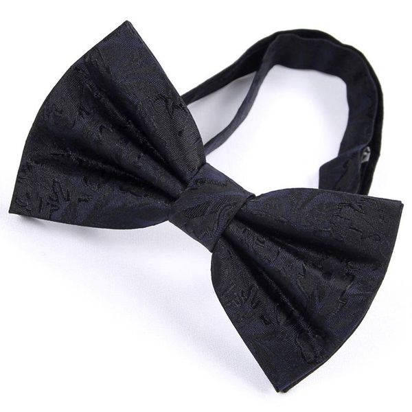 

2020 new fashion men's bow ties for wedding double fabric silk black bowtie club banquet anniversary butterfly tie with gift box, Black;gray