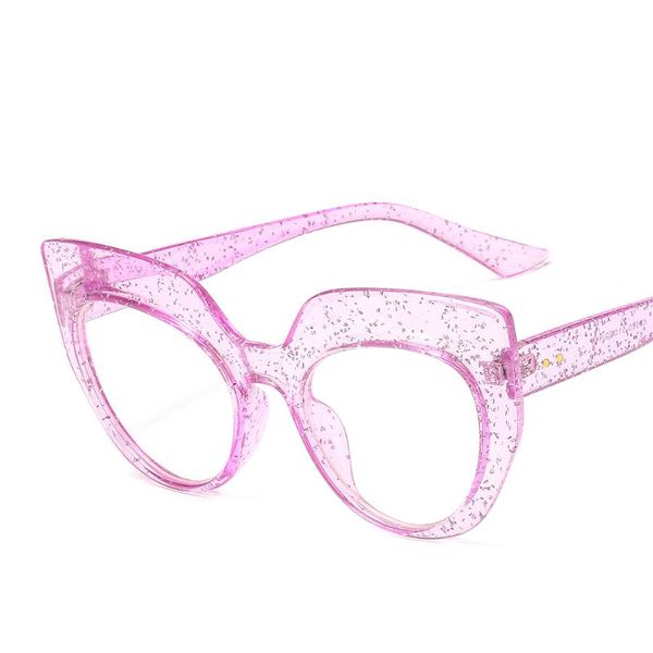 

fashion sunglasses frames cat eye trend color women's metal nail, Black
