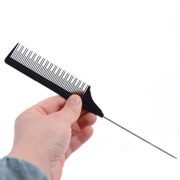 

hair brushes 5pc metal pin tail combs hairdressers barbers black comb rat for styling hairdressing, Silver