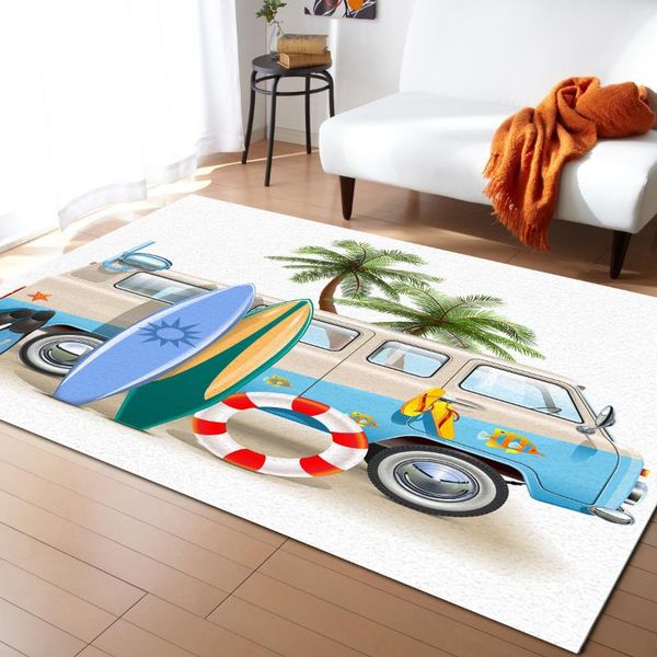 

carpets summer vacation car surfboard for bed room modern home large area rug living bay window mat