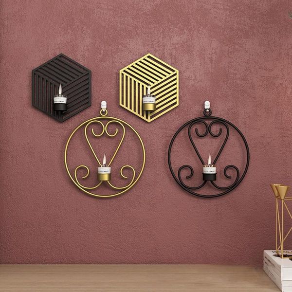 

modern art 3d wall mounted candle holder vintage hanging light candlestick ornaments home decoration