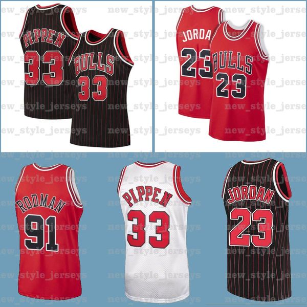 

michael kid jordon chicago bulls jersey 91 dennis scottie rodman 33 pippen ncaa q7 mitchell ness hardwood basketball jerseys, Black;red