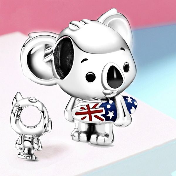 

fits pandora bracelets 20pcs silver charms bead elk monkey bald eagle koala dangle charm beads for wholesale diy european sterling necklace, Black