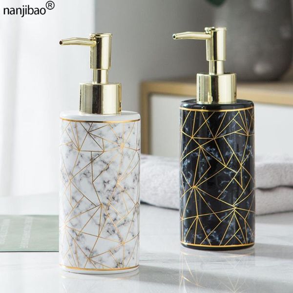 

liquid soap dispenser 300ml nordic ceramic hand sanitizer bottle wc lotion shower gel press bottling shampoo bathroom accessories