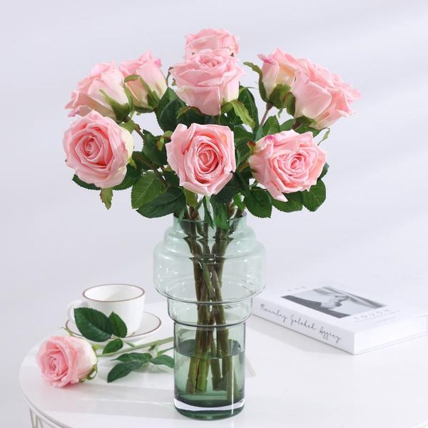 

decorative flowers & wreaths rose artificial wedding decoration room decor silk party valentine's day bouquet wall