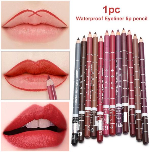

lip pencils 1pcs professional wood liner pen waterproof eyeliner pencil lady charming women's makeup long lasting cosmetic tool