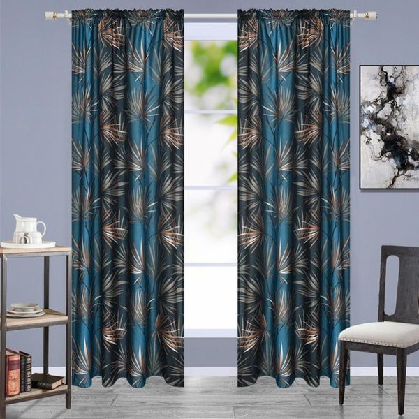 

simple printed blackout curtains, used for l living room and bedroom curtains, jacquard fabric materia luxury decoration