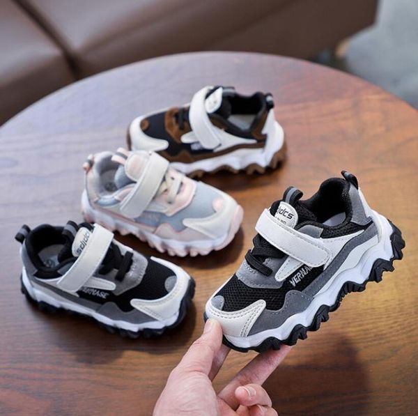 

sneakers children shoes boys girls sport child leisure trainers casual breathable kids running basketball, Black;red