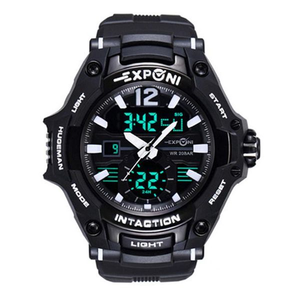 

synoke men sports watches dual display analog led electronic digital quartz wristwatches waterproof swimming clock, Slivery;brown