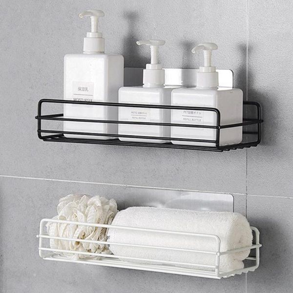 

bathroom storage & organization iron shelf rack shampoo shower gel floating home decoration kitchen accessories wall hanging