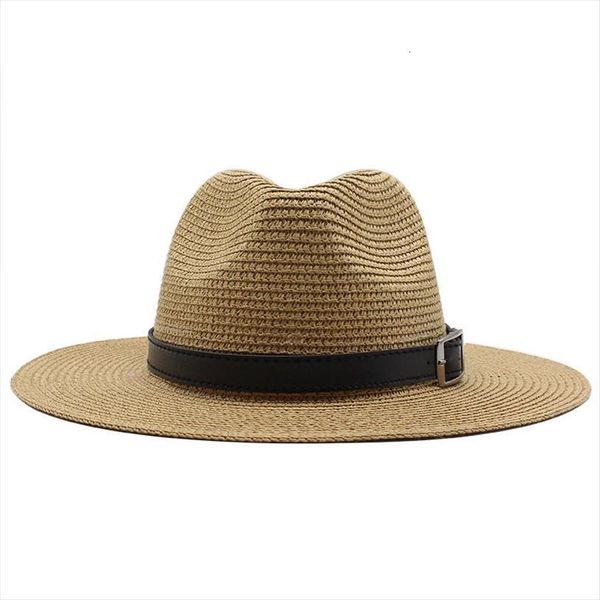 

summer sun hat casual vacation panama straw women wide brim beach jazz men hats foldable chapeau, Blue;gray