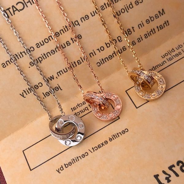 

trinity series factory direct sales luxury diamonds pendant necklaces 2021 new brand designer popular lettering 18k brass gilded classic sty, Silver