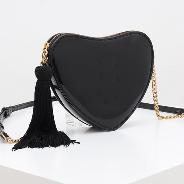 

women wallets crossbody bag ladies handbags purses fashion plain hearts genuine leather hardware tassels chain wallets ing