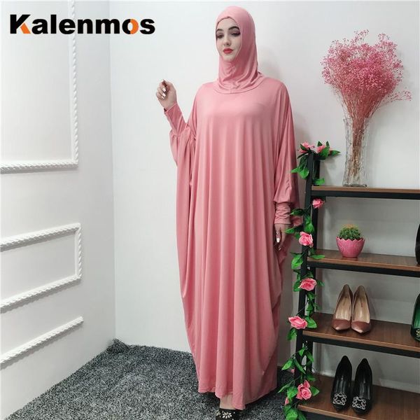 

casual dresses kalenmos arab muslim hijab dress women batwing sleeve hooded prayer maxi abaya kaftan long robe turkish islamic clothing, Black;gray