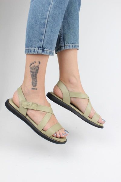 

sandals genuine leather casual women 's season green color, Black