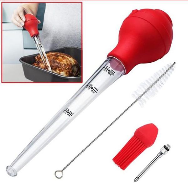 

tools & accessories 4pcs/set turkey baster oil dropper cooking bbq food tube pump pipe kitchen